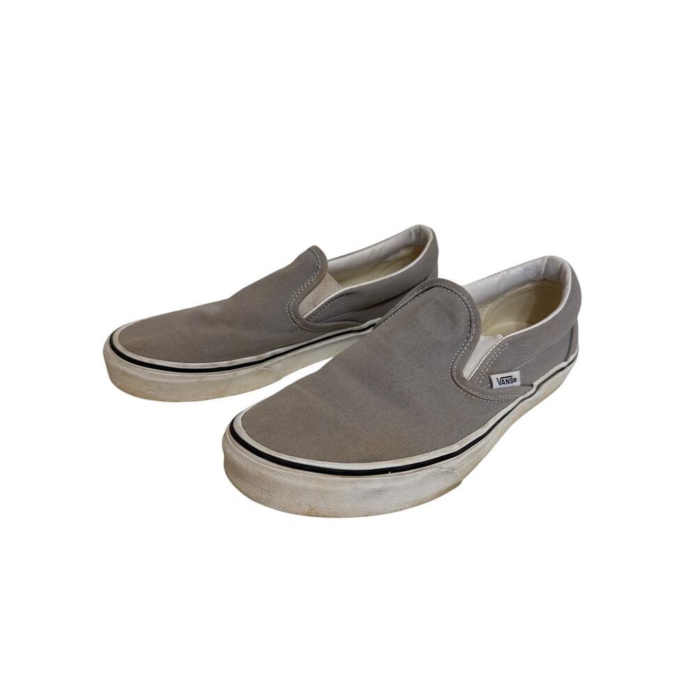 Vans Off The Wall Gray Slip On Shoes Size 9 Womens Trendy